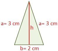 Área de un triángulo isósceles