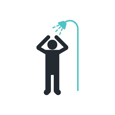 Illustration of a Person Taking a Shower Vector Silhouette Icon. Hygiene Practices Silhouette ...