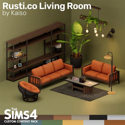 The Sims 4 Rusti.co Living Room Custom Content