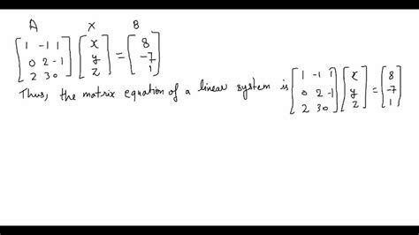 a. Write each linear system as a matrix equation