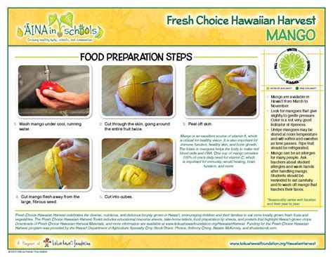 Mango Preparation Tip Sheet - Kokua Hawaii Foundation