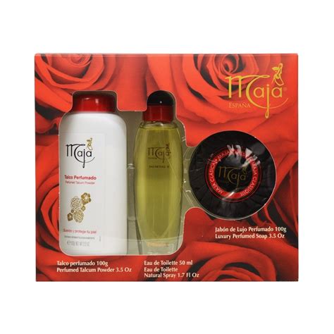 Maja Gift Set. Soap, Eau De Toilette and Perfumed Talcum Powder. Moisturizes and Refreshes your ...