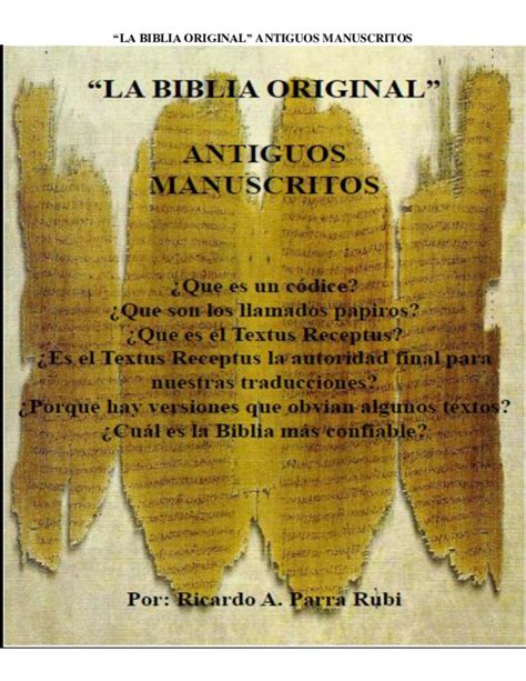 (PDF) " LA BIBLIA ORIGINAL " ANTIGUOS MANUSCRITOS