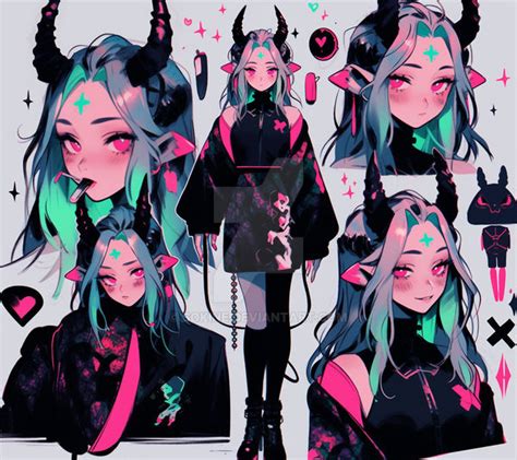 [OPEN] Pretty in Pink - Demon Adopt [OTA] by Sokine on DeviantArt