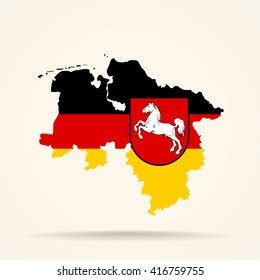 Map Lower Saxony Lower Saxony Flag Stock Vector (Royalty Free ...