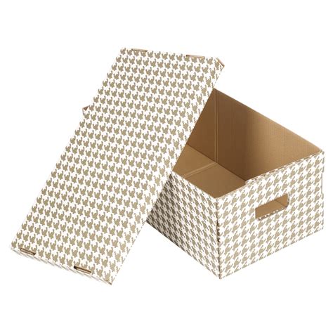 Set Of 2, 3 Or 4 Cardboard Storage Boxes With Lids Lightweight With Handles NEW | eBay