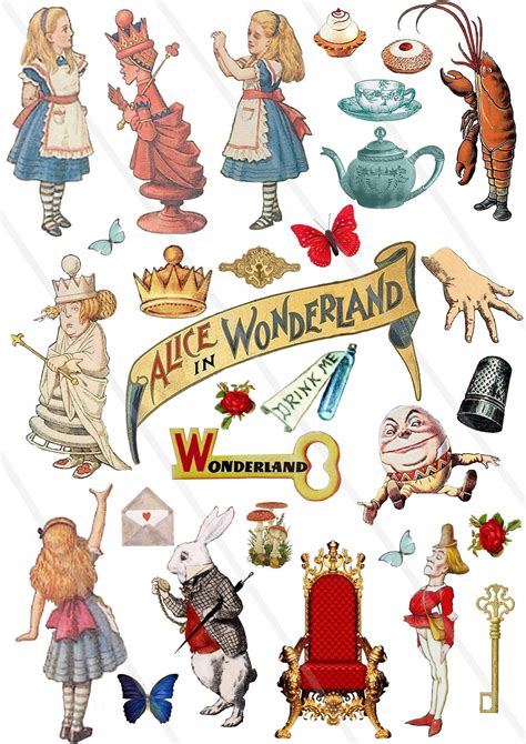 Alice in Wonderland Clipart Alice Clip Art Watercolor Mad - Etsy Canada