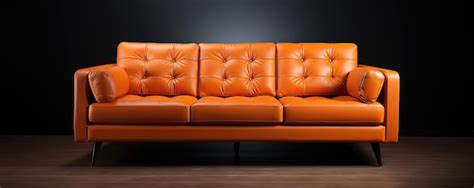 Premium AI Image | Modern orange leather sofa