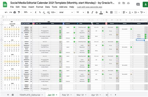 Social Media Content Calendar Template Google Sheets - prntbl.concejomunicipaldechinu.gov.co