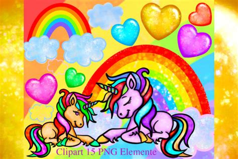 Unicorn Clipart Glitter Rainbow PNG Graphic by TanuschArts · Creative Fabrica