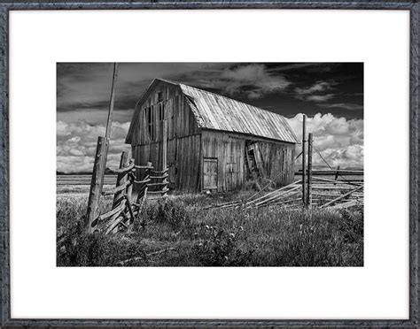 Wooden Barn Old Barn Black and White Corral Fence Western - Etsy