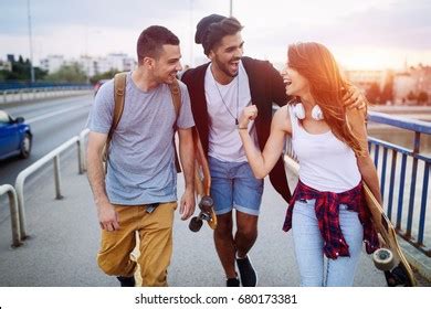 Group Happy Friends Hang Out Together Stock Photo 680173372 | Shutterstock