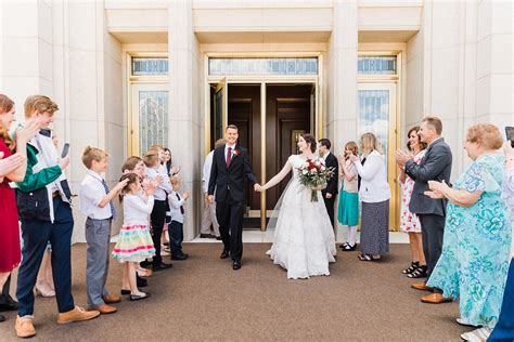 Intimate Wedding with Red Bridesmaid Dresses at the Ogden Temple and ...