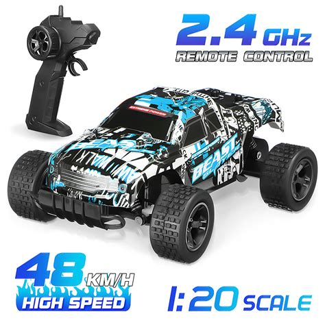 2.4GHz 1:20 Remote Control Car High Speed RC Electric Monster Truck OffRoad Vehicle For Children ...