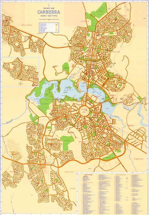 Tourist map of Canberra | Tourist map, Map, Australia map