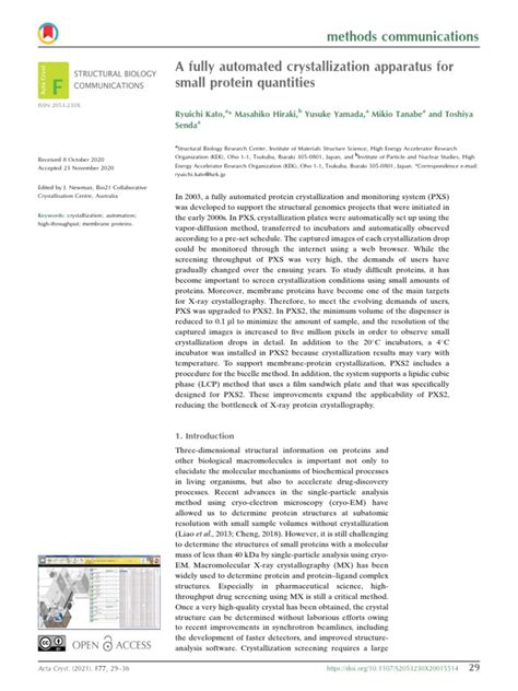 Cristalización de Proteínas, Proceso Automatizado | PDF | X Ray ...