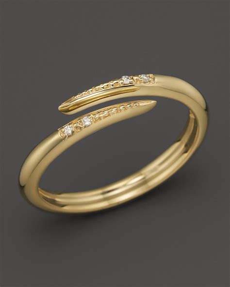 Mizuki 14k Yellow Gold Stackable Icicle Wrap Diamond Ring in Gold (Gold ...