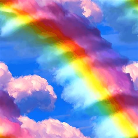 Fluffy Rainbow Cotton Candy Clouds Hyper Realistic · Creative Fabrica