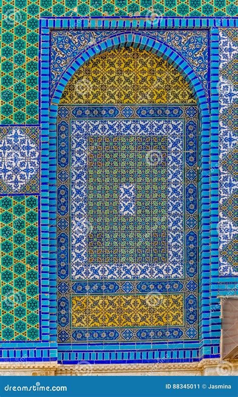 Dome of the Rock Mosaic Detail Stock Image - Image of adornment, garnish: 88345011