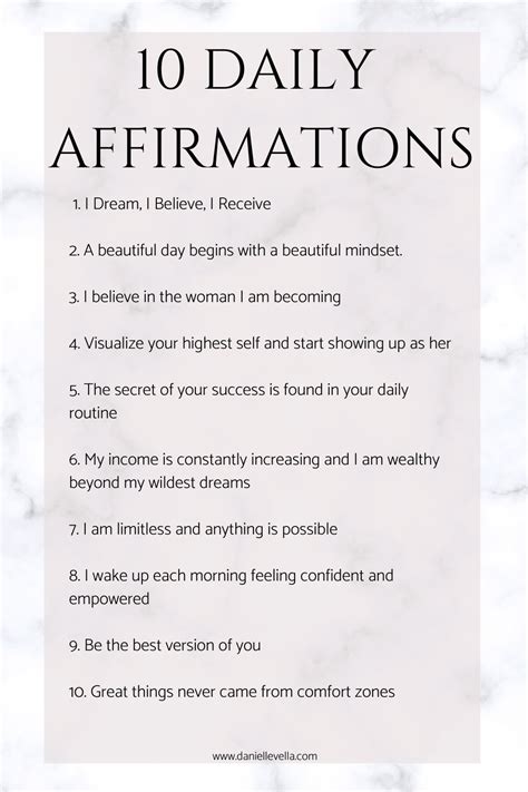 10 Positive Daily Affirmations - Create the life you dream of