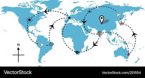 Worl airline routes Royalty Free Vector Image - VectorStock