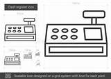 Linea Icona Del Registratore Di Cassa Illustrazione Vettoriale  sketch template