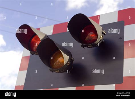 Railway Controlled Level Crossing Lights UK Stock Photo - Alamy