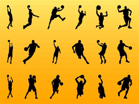 Basketball Player Silhouettes Vector Art & Graphics | freevector.com