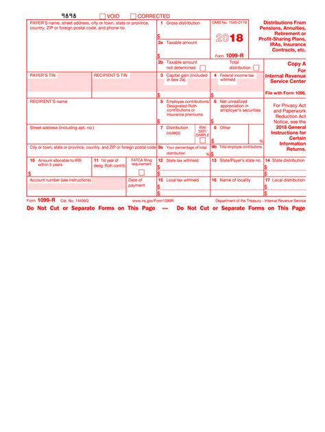 IRS 1099-R 2018 - Fill and Sign Printable Template Online | US Legal Forms