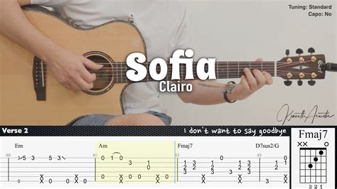 Sofia - Clairo | Fingerstyle Guitar | TAB + Chords + Lyrics - YouTube