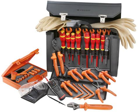 Facom 41pc Insulated Electricians Tool Set Kit in Leather Case 2187C ...