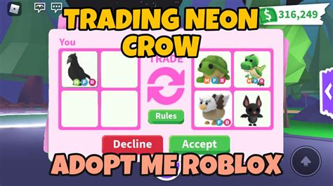 TRADING NEON CROW | Adopt me trades (ADOPT ME ROBLOX) - YouTube