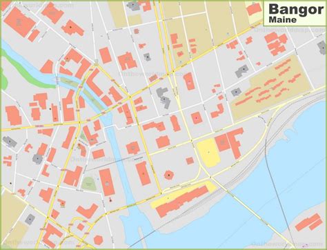 Bangor downtown map - Ontheworldmap.com