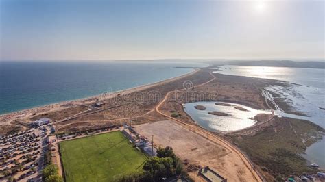 Aerial View of the Village of Alvor, in the Summer, in Southern Portugal. Stock Image - Image of ...