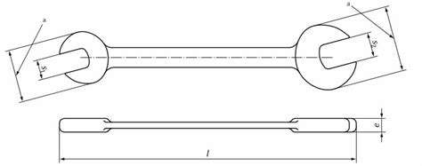 Metric Double-Headed Open-Ended Engineers' Wrenches Dimensions Chart