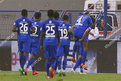 Alhilal Players Celebrate Goal During Saudi Editorial Stock Photo ...