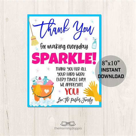 Printable/editable Housekeeping Appreciation Week Thank You - Etsy UK