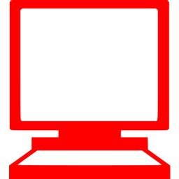 Red computer 4 icon - Free red display icons