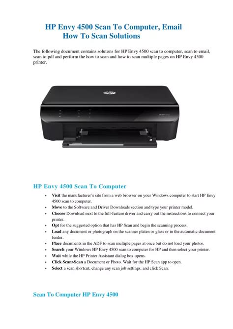 PPT - HP Envy 4500 scan to computer, email | scan multiple pages PowerPoint Presentation - ID ...