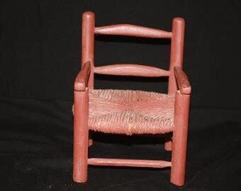 Vintage White Wicker Doll Rocking Chair by WillODellAntiques