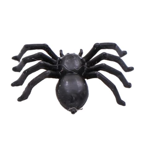 50Pcs Spiders Small Black Plastic Fake Spider Toys Decorative Halloween Funny Joke Prank ...