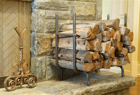 Blacksmith : Custom Designed Fireplace Log Holder : Hand Forged Steel