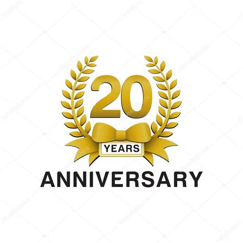 20th anniversary golden wreath logo — Stock Vector © ariefpro #86352556