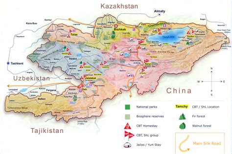 Kyrgyzstan Map Political Regional | Maps of Asia Regional Political City