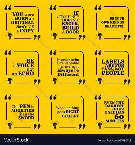 Set of motivational quotes about unique Royalty Free Vector