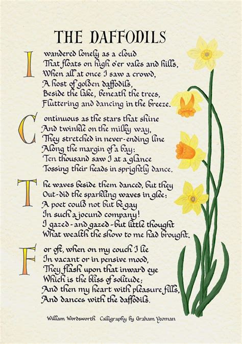 Daffodils Famous poem by William Wordsworth I wandered | Etsy William Wordsworth Poems ...