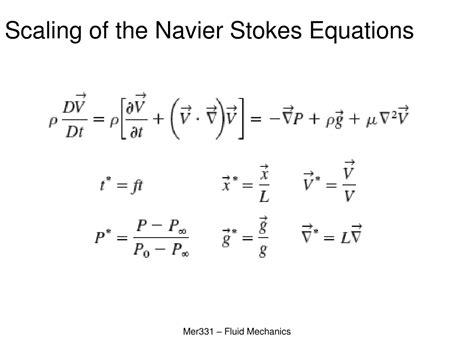 PPT - Scaling of the Navier Stokes Equations PowerPoint Presentation ...