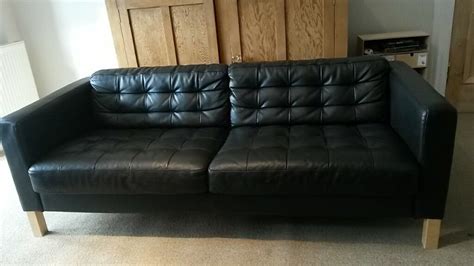 Leather sofa. Ikea. 3 seater, brown. | in Ferry Road, Edinburgh | Gumtree