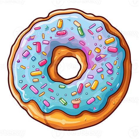 vanilla sprinkle donut sticker. Transparent background. Generative Ai ...