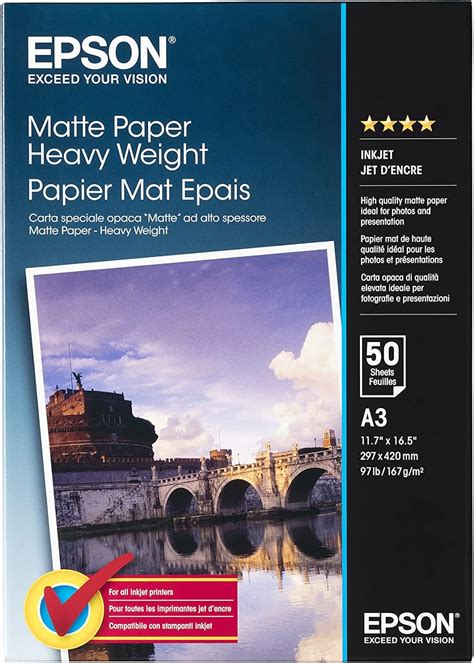 Amazon.com : Epson Media, Media, Sheet paper, Matte Paper Heavy Weight ...